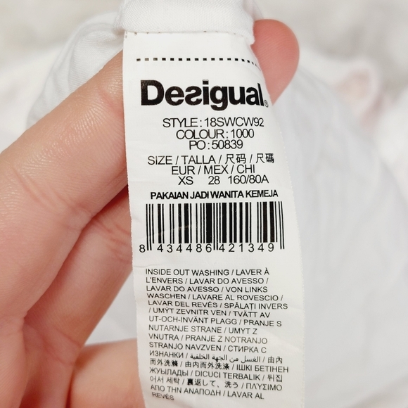 Desigual White Floral Laurene Summer Boho Shirt Blouse P6510 - Picture 7 of 9